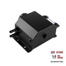 Coolant Overflow Tank, Aluminum Coolant Reservoir Tank, 1L Black Radiator