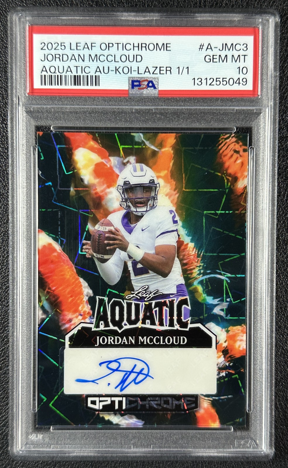 JORDAN MCCLOUD PSA 10 2025 LEAF OPTICHROME AQUATIC AUTO KOI LAZER 1/1