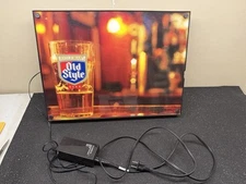 Vintage Heileman’s Old Style Beer Light Bar Sign 18.5x13.5” Works! Man Cave
