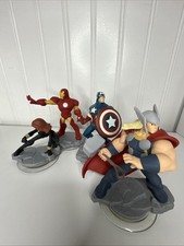 4 Disney Infinity Marvel Lot Iron Man, Captain America, Thor 2.0 3.0