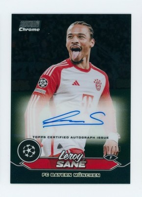 2023-24 Leroy Sane Topps Stadium Club Chrome Black Autographed Card 1/10