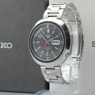 Vintage [Near Mint] Seiko 5 Sports 6106-6040 Black Dial Men's AT Watch JPN #187