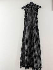 Marc Jacobs Black Silk Dot Dress US2 S M Rose Knot Detail Belt & Corsage from JP