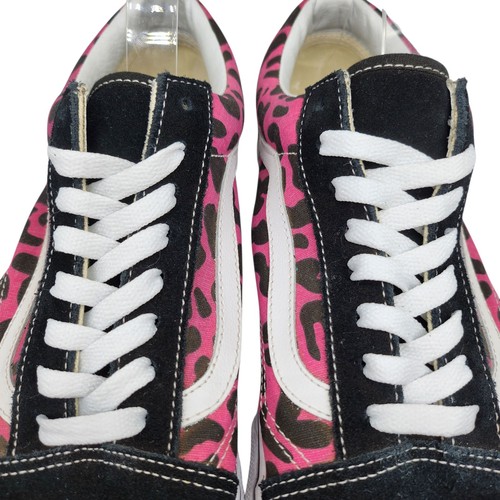 Vans Schuhe Herren 12 Old Skool schwarz Wildleder rosa Leopard Gepard Wildleder Low Tops - Bild 4 von 13