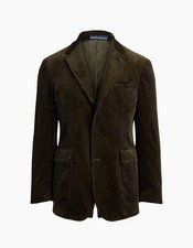 Polo Tailored Corduroy Suit Jacket Green Men  s Size 42L Missing Buttons 698