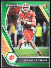 2021 Panini Prizm Draft Picks Trevor Lawrence Green Rookie Card RC #106 Clemson. rookie card picture