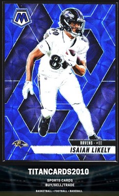 Isaiah Likely 2025 Panini Mosaic Blue Scope PRIZM Baltimore Ravens #177