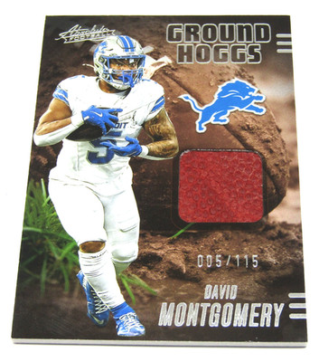'25 Panini David Montgomery /115 Jersey # Match Ground Hoggs Patch Lions GHM-DMO