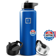 IRON FLASK Camping Hiking Hydration Flask with Straw, Wide Mouth Insulated St