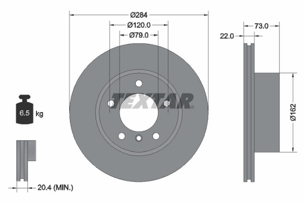 2X Textar Bremsscheibe PRO 92238403 FüR BMW E81 E87 F20 F21 F22 F23 F87 1Er 2Er-image