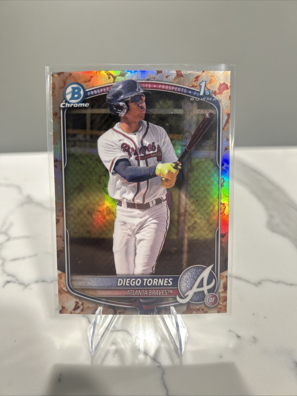 2025 Bowman Chrome SSP Popcorn Snack Refractor Diego Tornes Braves BCP-214