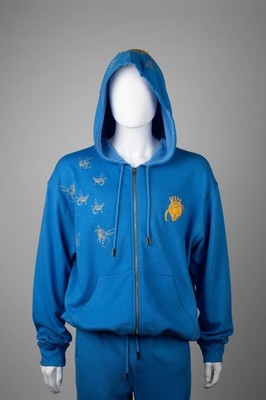 Brands n People-WASP Collection- Blue Zip Up Embroidered Hoodie