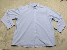 Orvis Mens XL Active Fit Long Sleeve Button Down Shirt Blue Check 27x30