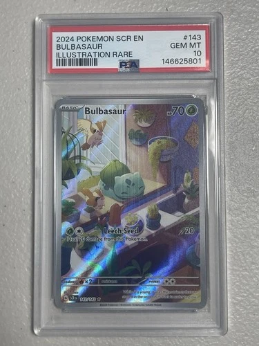 2024 POKEMON SCR EN-STELLAR CROWN ILLUSTRATION RARE #143 BULBASAUR PSA 10