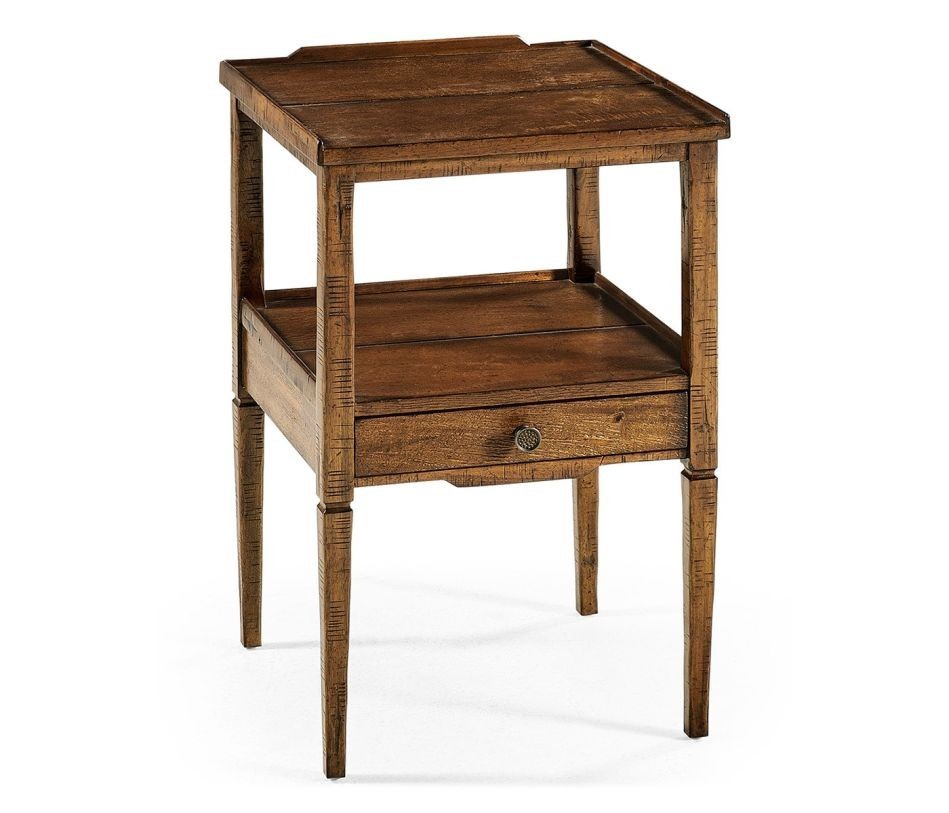 Jonathan Charles Country Farmhouse Walnut Lamp Table Rustic Accent End Table