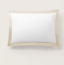 NEW Ralph Lauren Pillow Sham Standard Size Coastal Sand Organic Sateen Border