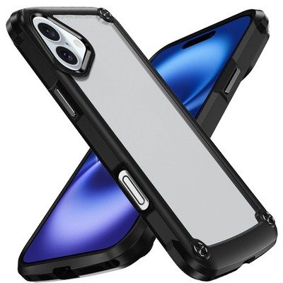 For iPhone 17 Ultimate Hybrid Case - Transparent, Metal Buttons, 