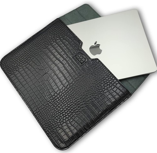 Crocodile Grain PU Leather Flap Style Case Bag Laptop Sleeve for MacBook Air 15 - Picture 4 of 8