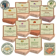 All Natural Organic Bar Soap Cold Process Soap USA Handmade 10 Bars Assorted