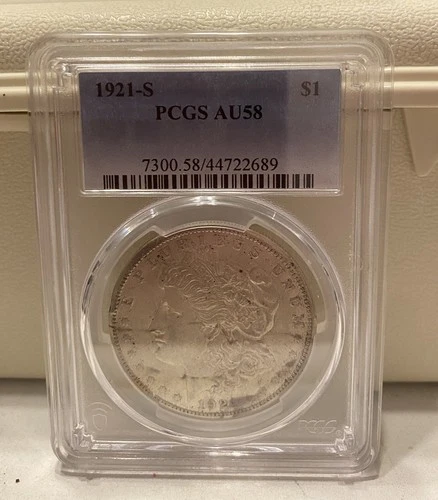 1921-S $1 Morgan Silver Dollar PCGS AU 58