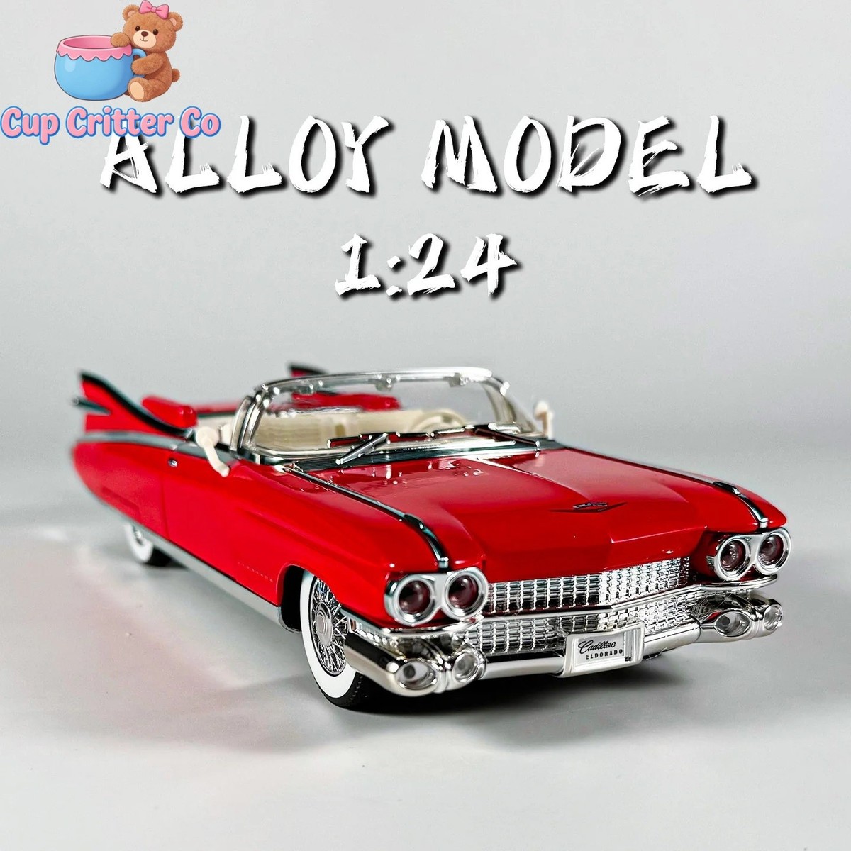 ミニカー Cadillac Eldorado Convertible 1/21.5 1:24 Cadillac Eldorado retro luxury convertible Diecast sports car