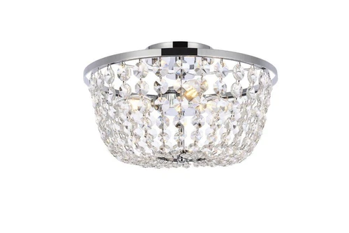 Chandelier Crystal Flush Mount Ceiling Light Chrome Dining Room Bathroom Bedroom - Picture 4 of 10