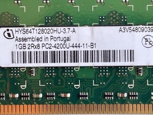 Infineon HYS64T128020HU-3.7-A DDR2 1GB PC2-4200 Non ECC 533Mhz RAM Memoryđź‘€ - Picture 2 of 5