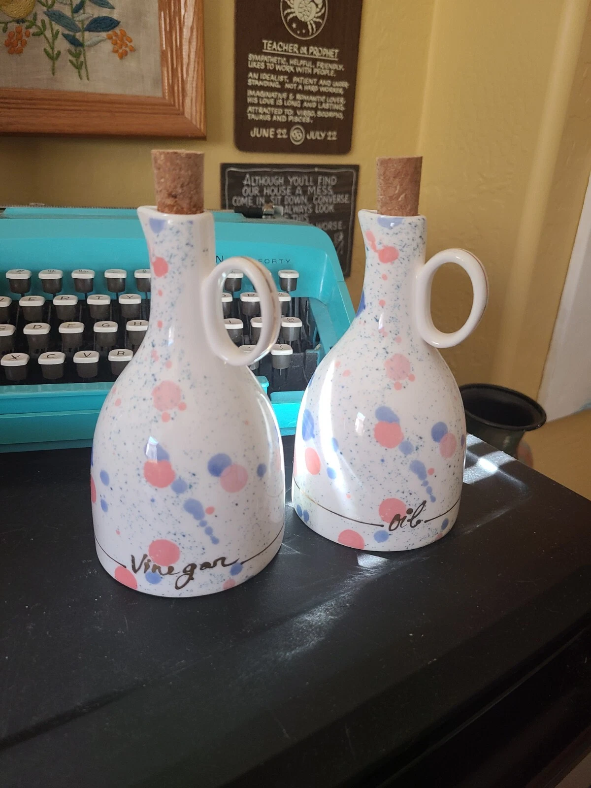 Anthropologie "Mela Stoneware" Oil & Vinegar Jars
