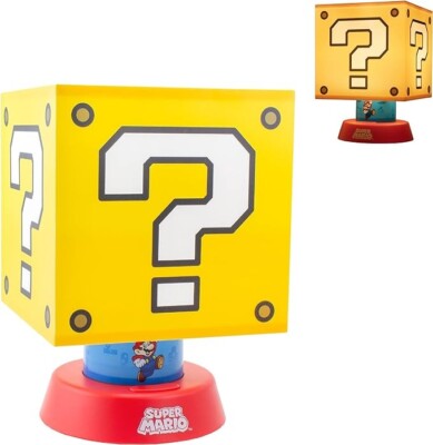 Super Mario Icon Lamp Kid Yellow Cube Night Light LED Dimmable Lamp Nintendo NEW