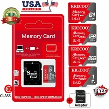 Micro SD Card 64GB 128GB 256GB 1TB Class 10 SDHC SDXC Phone Memory & Adapter lot