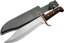 SZCO Supplies 15  Classic Wood Handle Carbon Steel Bowie Blade Outdoor