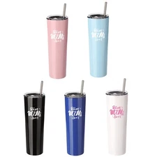 Best Mimi Gift 34 oz Stainless Steel Insulated Skinny Tumbler for Grandma Straws