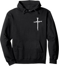 Christian Minimalist Religious Jesus Crist Cross Pullover Hoodie
