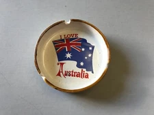 Australia Ashtray, I love Australia keepsake, Australia souvenir, vtg ashtray