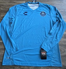 NWT Charly Puebla LS Futbol  Soccer Training Jersey Light Blue Men's Size Large