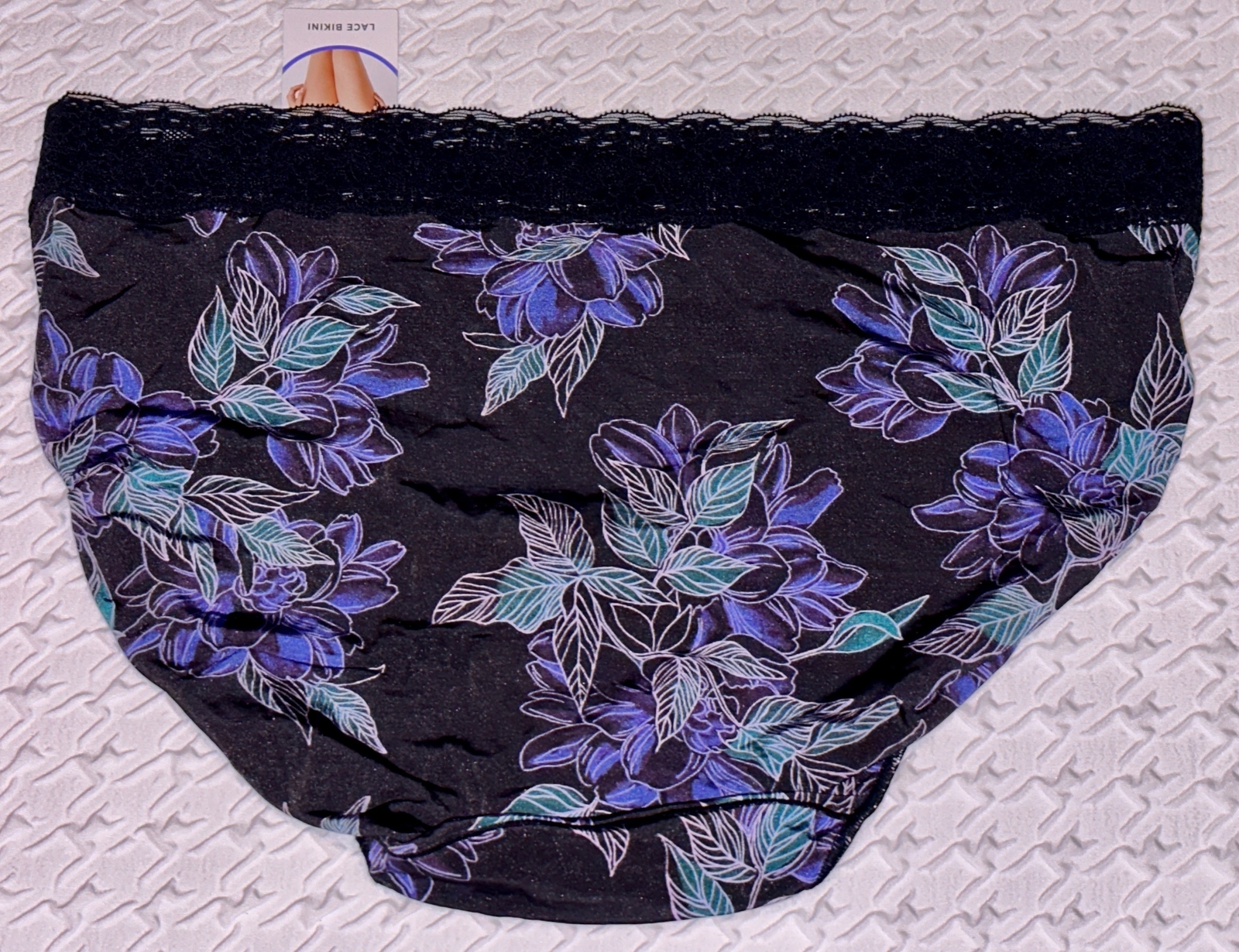 JOCKEY No Panty Line Promise Black Cobalt Lace Waist Bikini Panty