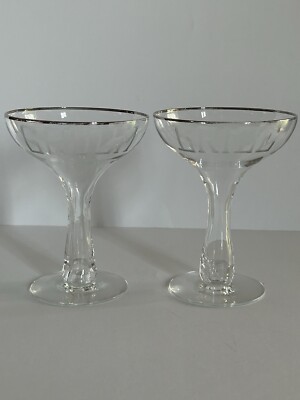 Art Deco Alte Champagner Gläser Bride Groom Braut Bräutigam Hochzeit