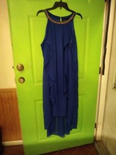 Womans Blue Dress Sz. 1x Jennifer Lauren Sheer