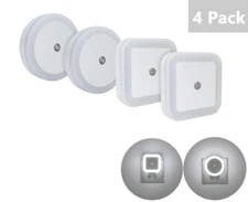 LINCO LED Plug Night Light Wall Lamp With Dusk to Smart Sensor, Pack of 4 T003