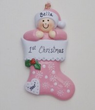 Personalized Baby Girl's First Christmas Ornament
