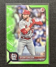 2022 Bowman Base Neon Green #14 Dylan Carlson /399 - St. Louis Cardinals