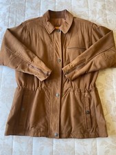 Timberland Womens Vintage Tan Lambskin Leather Suede Jacket Size S