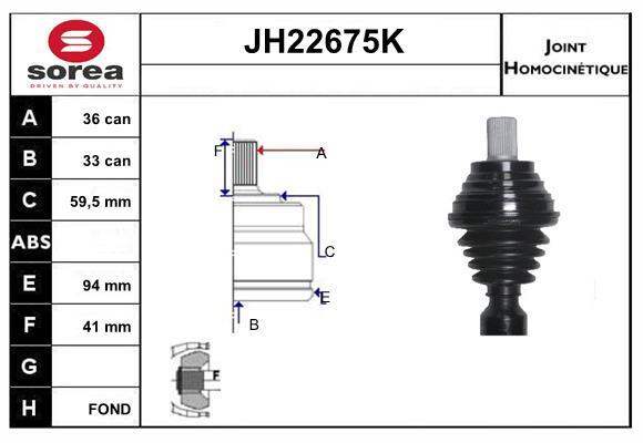 Joint arbre de transmission SNRA JH22675K kit réparation soufflet cardan pour voiture