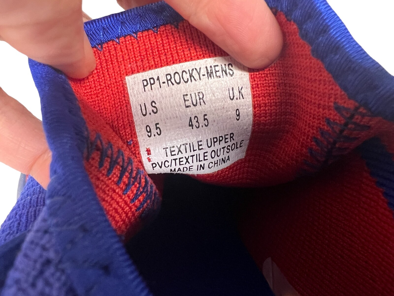 Scarpe da ginnastica da uomo blu rosse Pony PP 1 lavorate a maglia rocciosa taglia 9 5