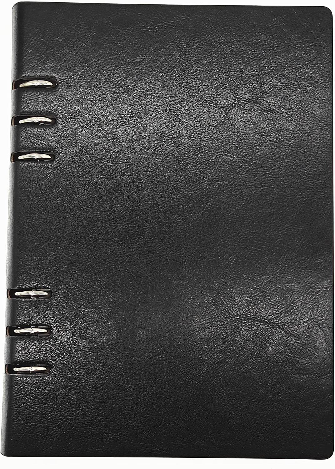 Business Office Student Openwork PU Leather Metal Binder Hardcover Spiral Refill
