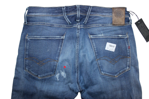 Replay Anbass Herren Hyperflex Jeans - M914 - blau - Stretch W33 / L32 - Bild 7 von 9