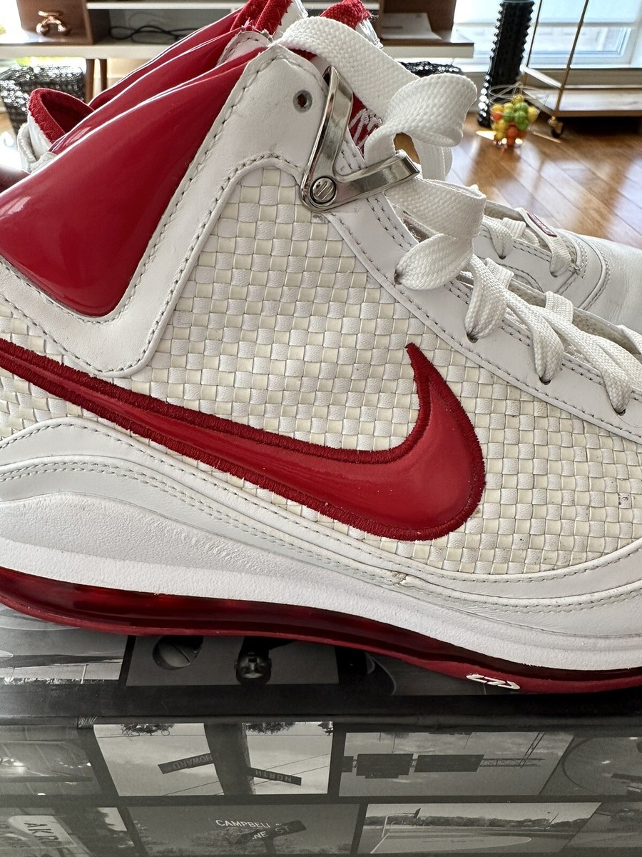 NIKE LEBRON 7 NFW WOVEN WHITE RED MENS BASKETBALL SHOES SZ 9.5 | eBay