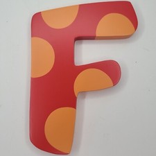 Vtg Tatutina Wooden Letter  F  Decorative Alphabet Decor Kids FUN Wall Hanging