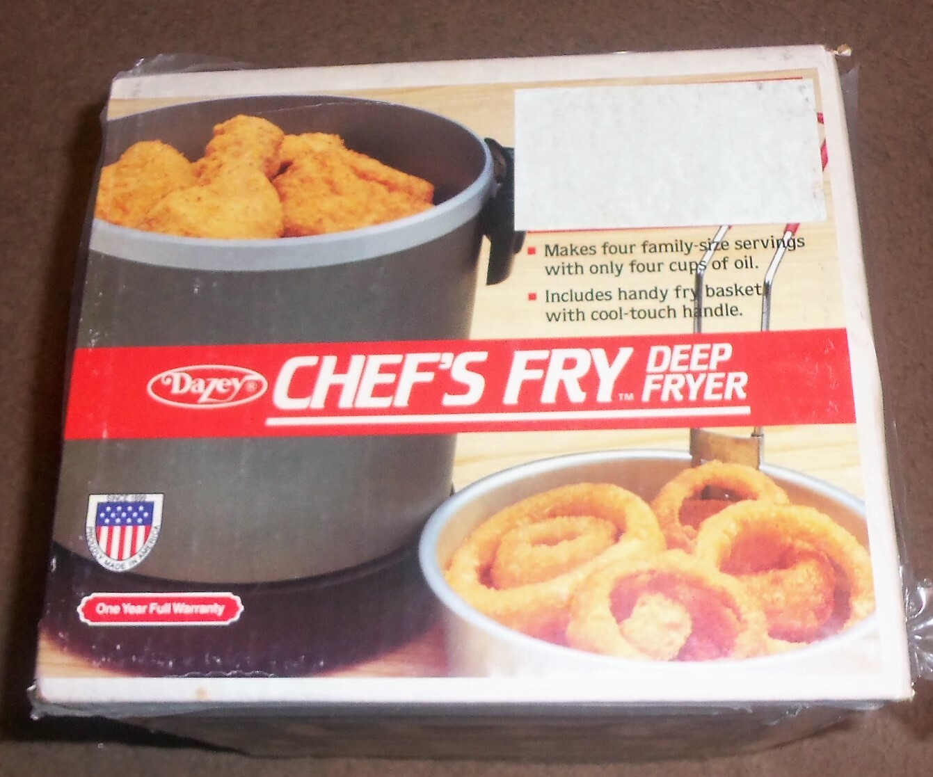 Vintage Dazey Chef's Fry Deep Fryer Model 21506 Basket Lid Cordset - NEW NIB