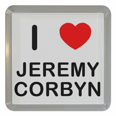 Clear Plastic Tea Coaster Beer Mat BadgeBeast I love Jeremy Corbyn 